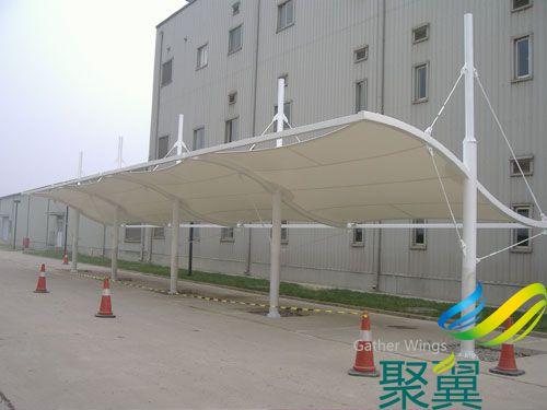 工廠專用膜結構車棚_廠區停車專用棚