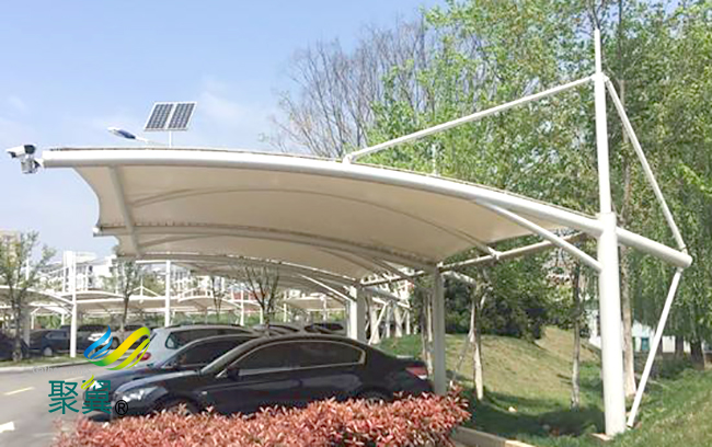 膜結構車棚建筑造型優美贏得人們歡迎