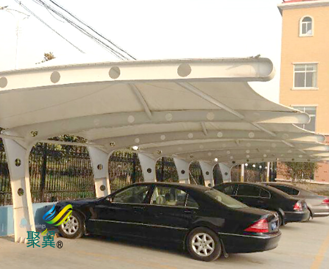 膜結構車棚搭建完善|膜結構車棚設計結合