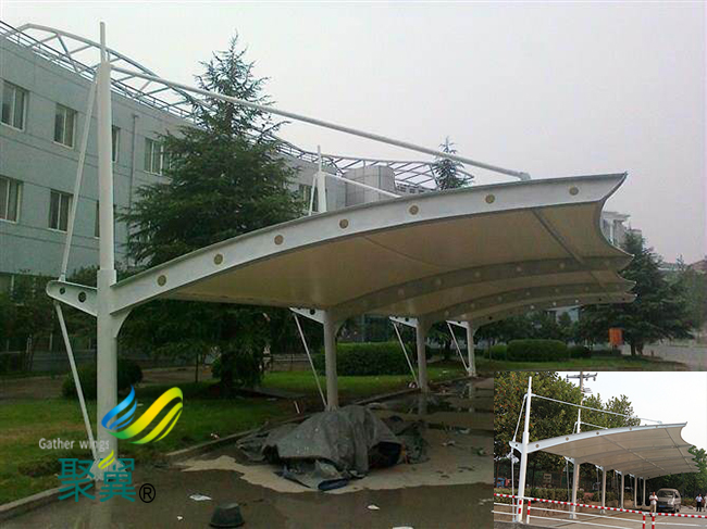 膜結構車棚環保型膜材|膜結構車棚施工周期 