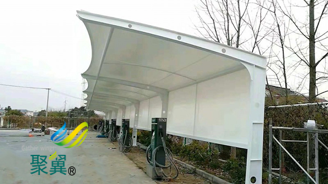  膜結構車棚建筑語言|膜結構車棚娛樂寫生
