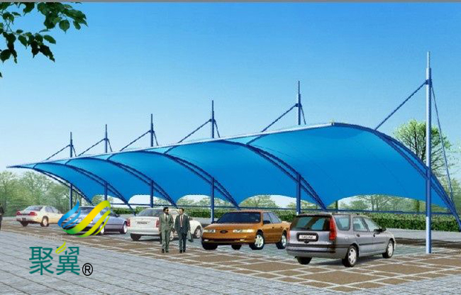 廠區張拉膜汽車棚停車棚鋼膜結構車棚廠區直銷