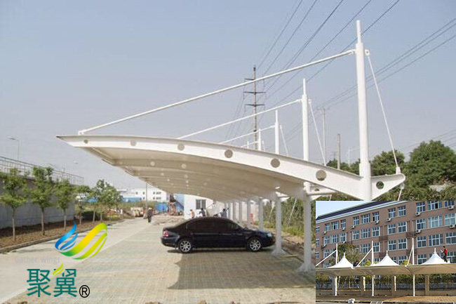 內蒙古錫林郭勒盟鑲黃旗膜結構車棚|膜結構車棚公司生產制