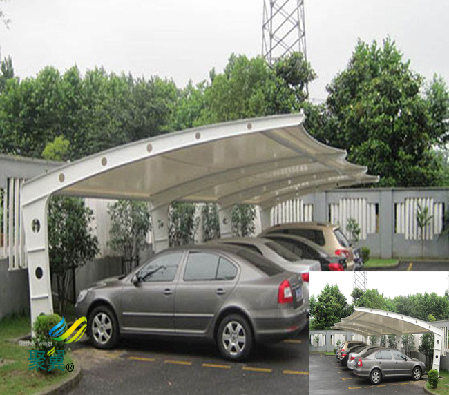膜結(jié)構(gòu)車棚停車棚施工方案|景觀張拉膜汽車棚