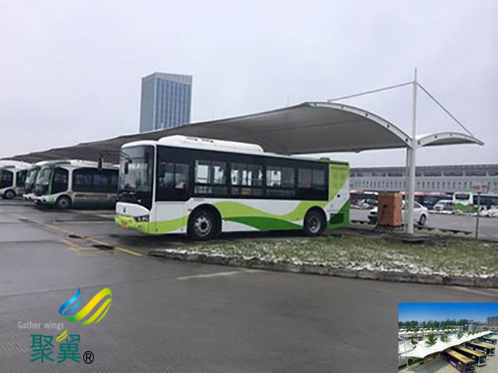 大巴車停車棚基礎(chǔ)設(shè)計圖片