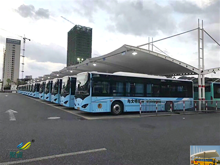 江蘇大巴車露天停車棚基礎(chǔ)設(shè)計圖片