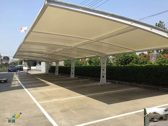 山東景觀張拉膜設計停車棚雨棚膜結構價格工程廠家