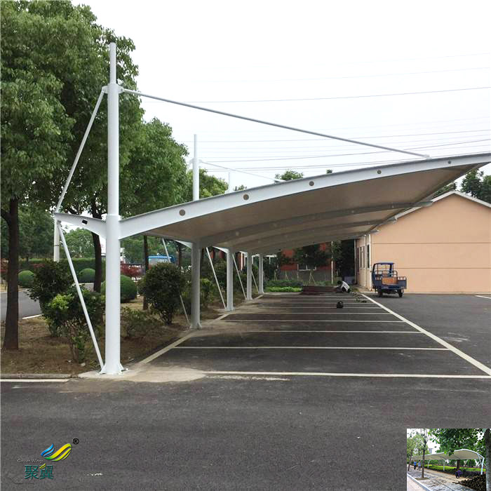 寧波膜結構汽車停汽車棚景觀棚廠家圖紙工程