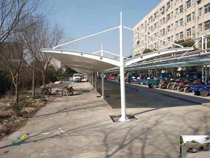 上海鋼膜結構汽停自行車棚廠家公司安裝