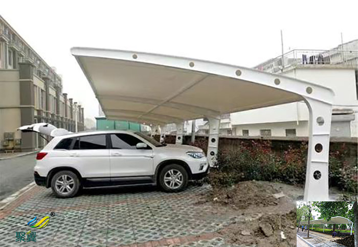 上海鋼膜結構停自行汽車棚景觀工程安裝價格