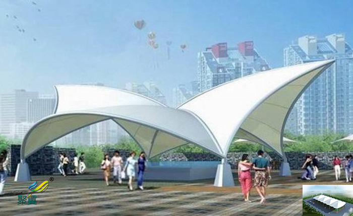 山東膜結構景觀張拉膜看臺雨棚停車棚廠家價格設計