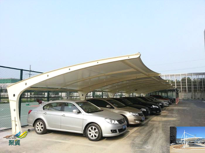 蘇州鋼膜結(jié)構(gòu)定制汽自行停車棚廠家安裝定制工程
