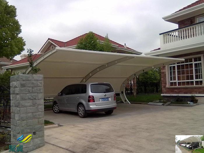 上海鋼膜結(jié)構(gòu)工廠停汽車自行車棚定制廠家工程