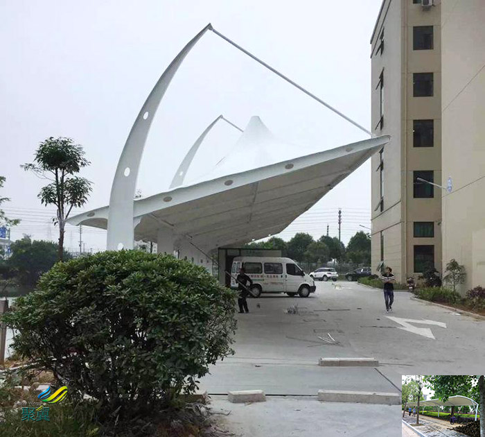 合肥安裝膜結(jié)構(gòu)汽車停車棚景觀棚工程圖紙施工方案