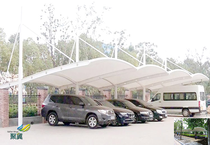 義烏安裝膜結構非機動汽車停車棚報價施工方案