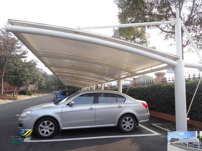 浙江鋼膜結構大巴汽車停車棚安裝施工方案效果圖