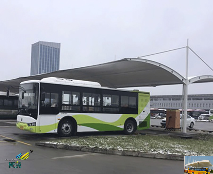 福建膜結構大巴車停車棚圖紙多少錢生產廠家定做