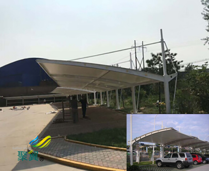 看你要什么膜結構車棚材料和造型了，不同的材料和造型價