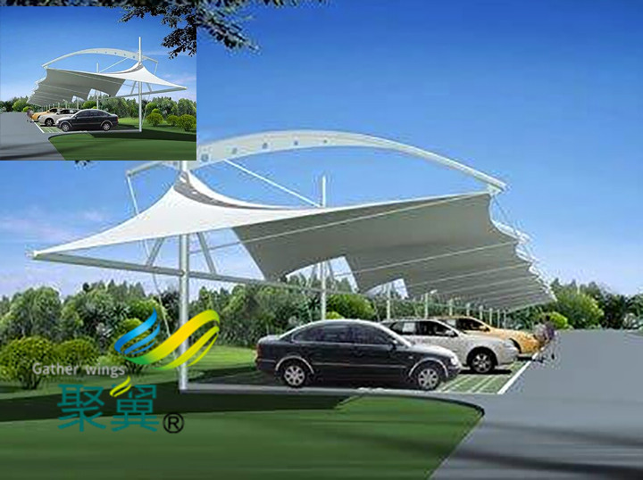  張拉膜結構車棚建筑材質|標志性建筑工程