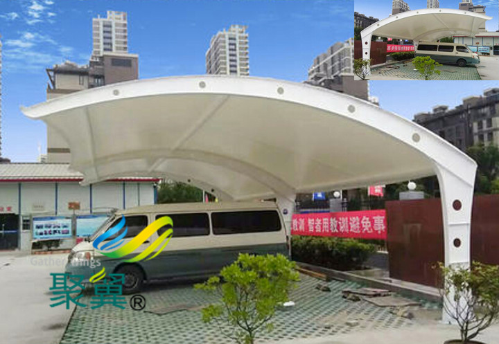 膜結(jié)構(gòu)車棚PVC膜材價(jià)格便宜|停車棚安全措施