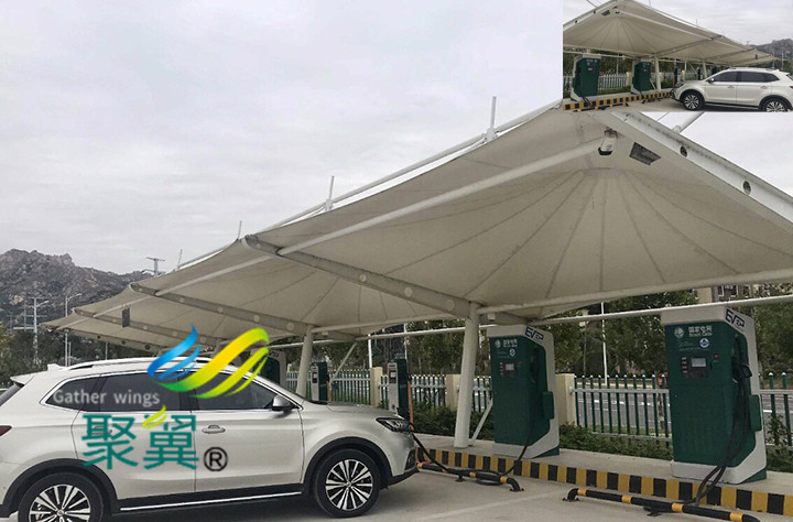 膜結(jié)構(gòu)車(chē)棚一平方價(jià)格|斜拉桿停車(chē)棚棚架