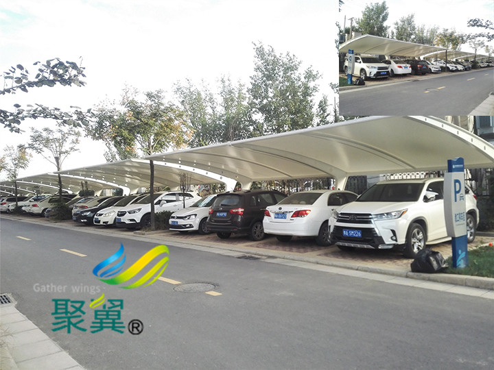 廠區(qū)張拉膜汽車(chē)棚停車(chē)棚鋼膜結(jié)構(gòu)車(chē)棚廠區(qū)直銷(xiāo)